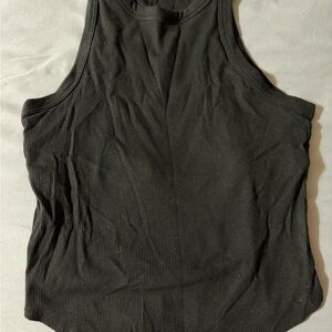 PINK Victoria's Secret Black Ribbed Tank Top
